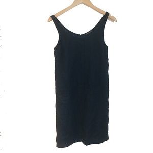 BANANA REPUBLIC Black Shift Zipper Tank Dress 4 SMALL Mini Vented